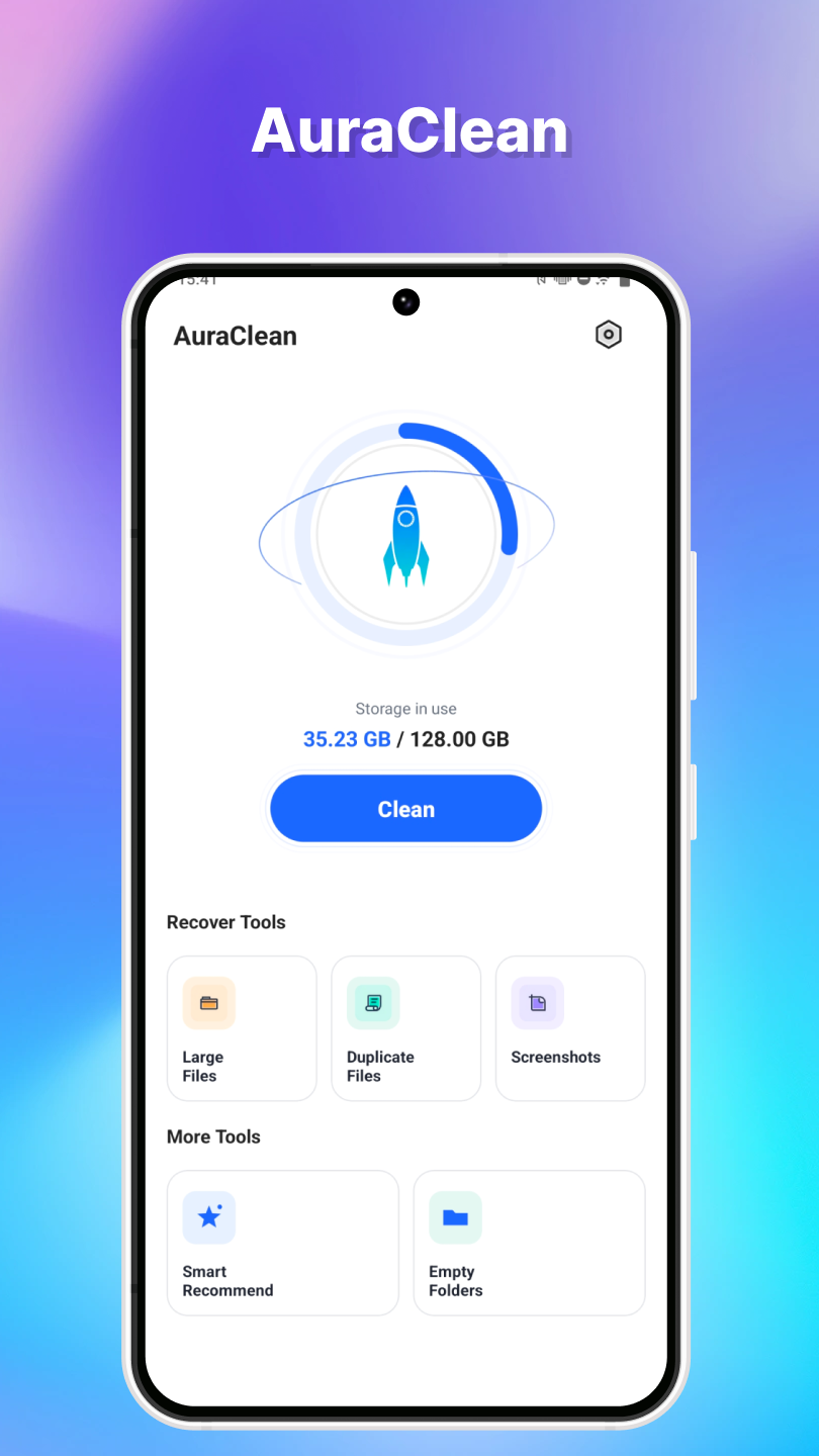 AuraClean app screen preview